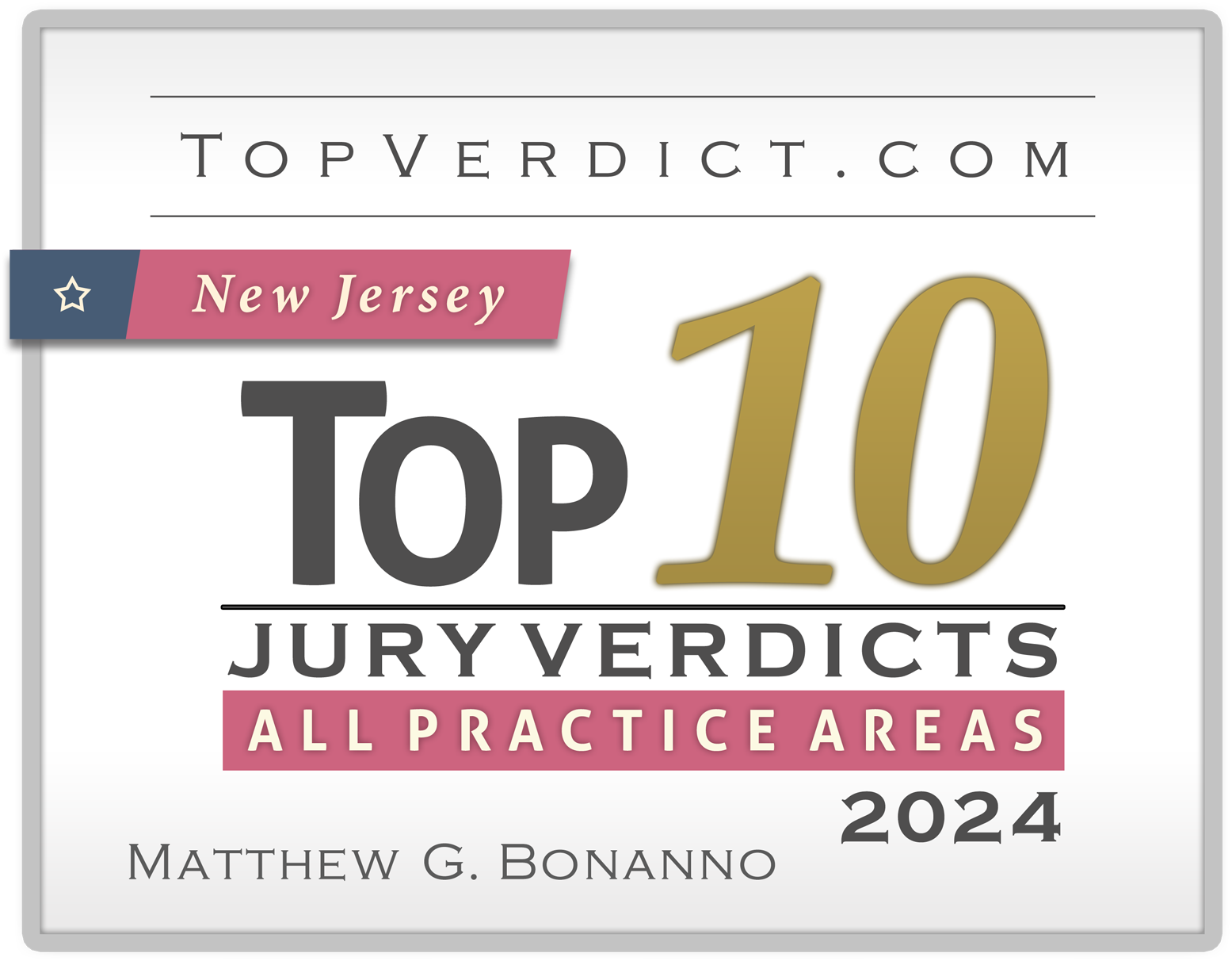 Top 10 Verdicts New Jersey 2024